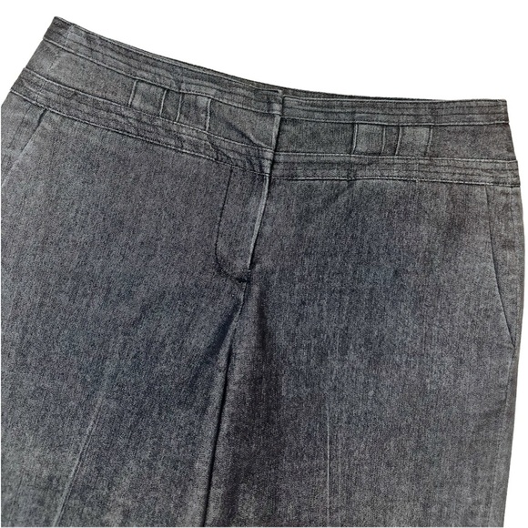 Sandro Sportswear Gray Denim Pleat-Front Wide Leg Crop Pants Size 6 - Picture 4 of 12